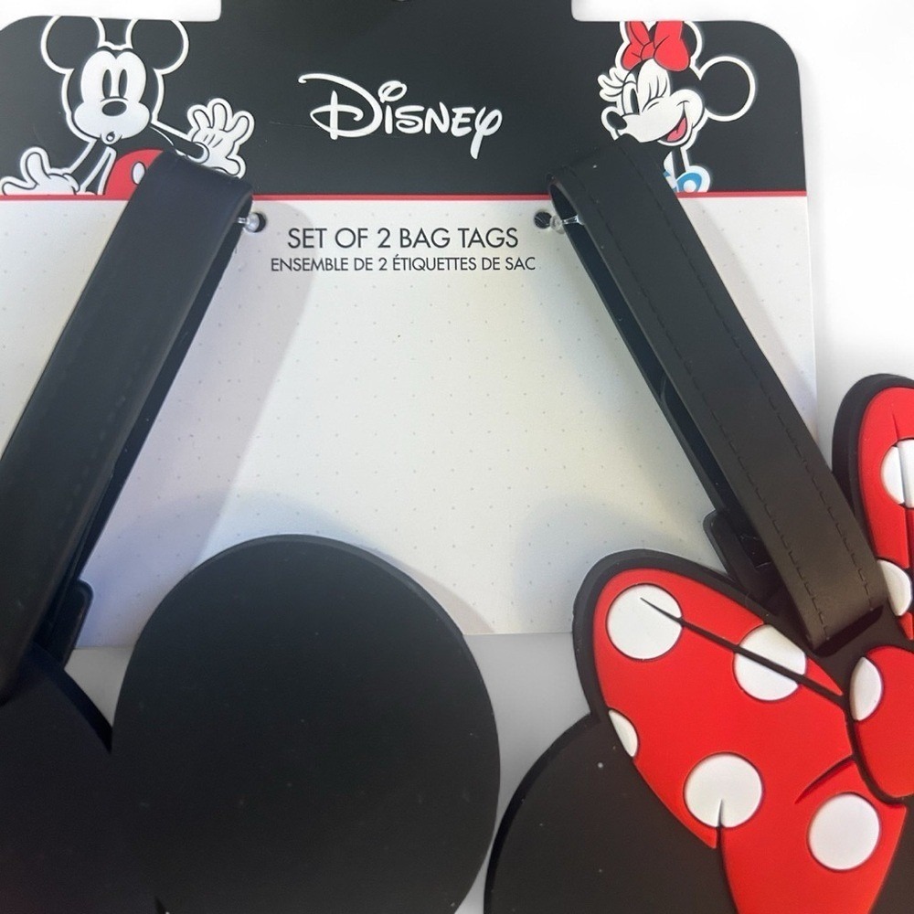Disney Mickey & Minnie Mouse Luggage Tags 2-Piece Set NWT stocking stuffer - Picture 8 of 10